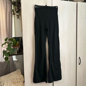 Black High-Waisted Flare Leggings